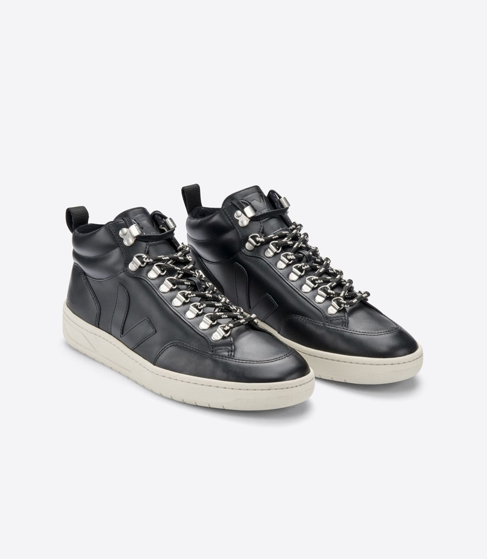 Veja Trainers Mens Black - Roraima Leather - YGSA-30619